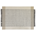 Teppich Wolle beige / schwarz 160 x 230 cm Kurzflor DIVARLI