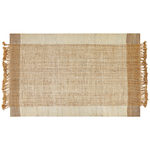 Teppich Jute sandbeige 160 x 230 cm geometrisches Muster Kurzflor DEDEMLI