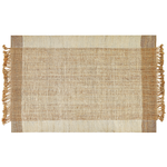 Teppich Jute sandbeige 200 x 300 cm geometrisches Muster Kurzflor DEDEMLI