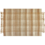 Teppich Jute sandbeige 140 x 200 cm geometrisches Muster Kurzflor BERISSA
