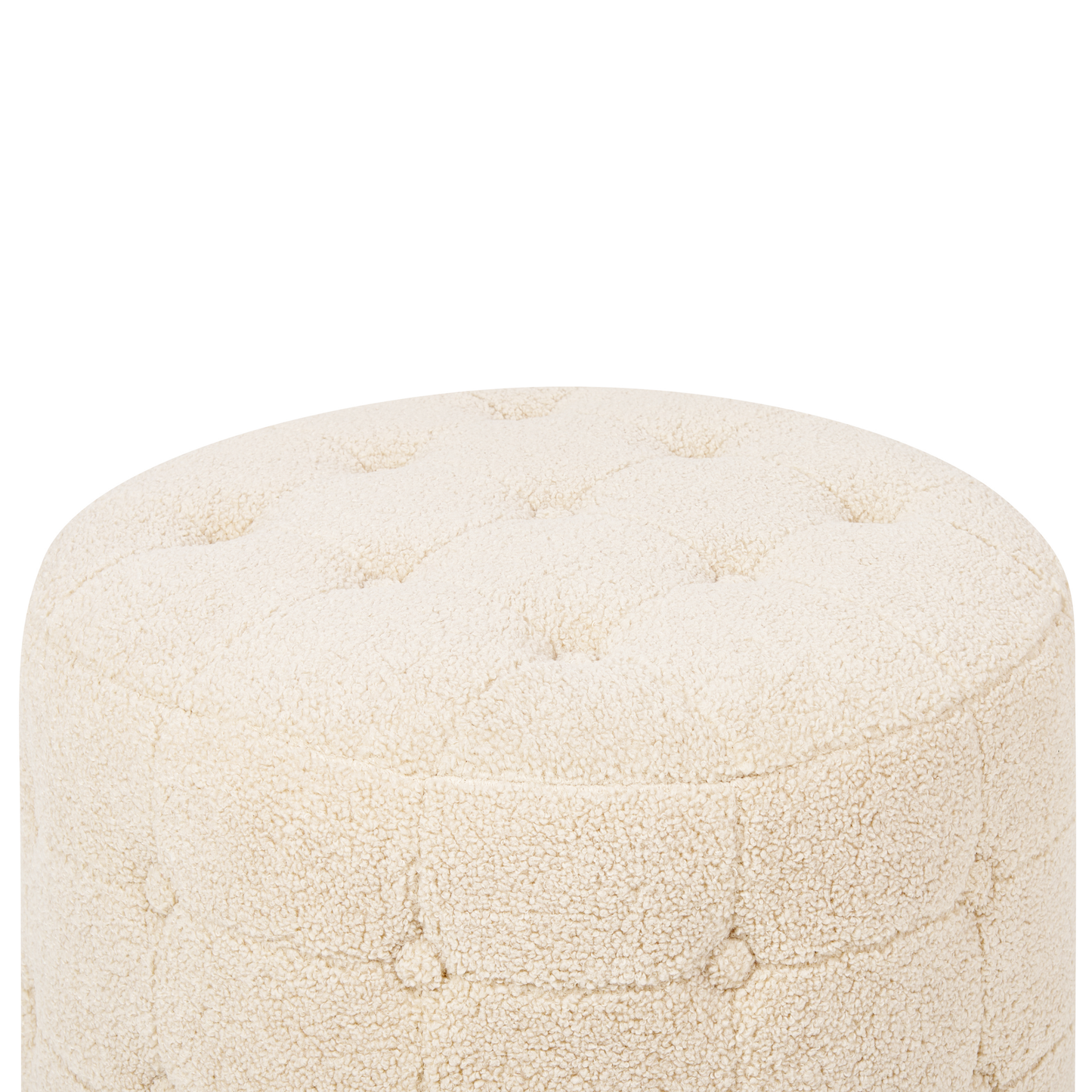 Pouf Bouclé ⌀ 55 cm beige TAMPA