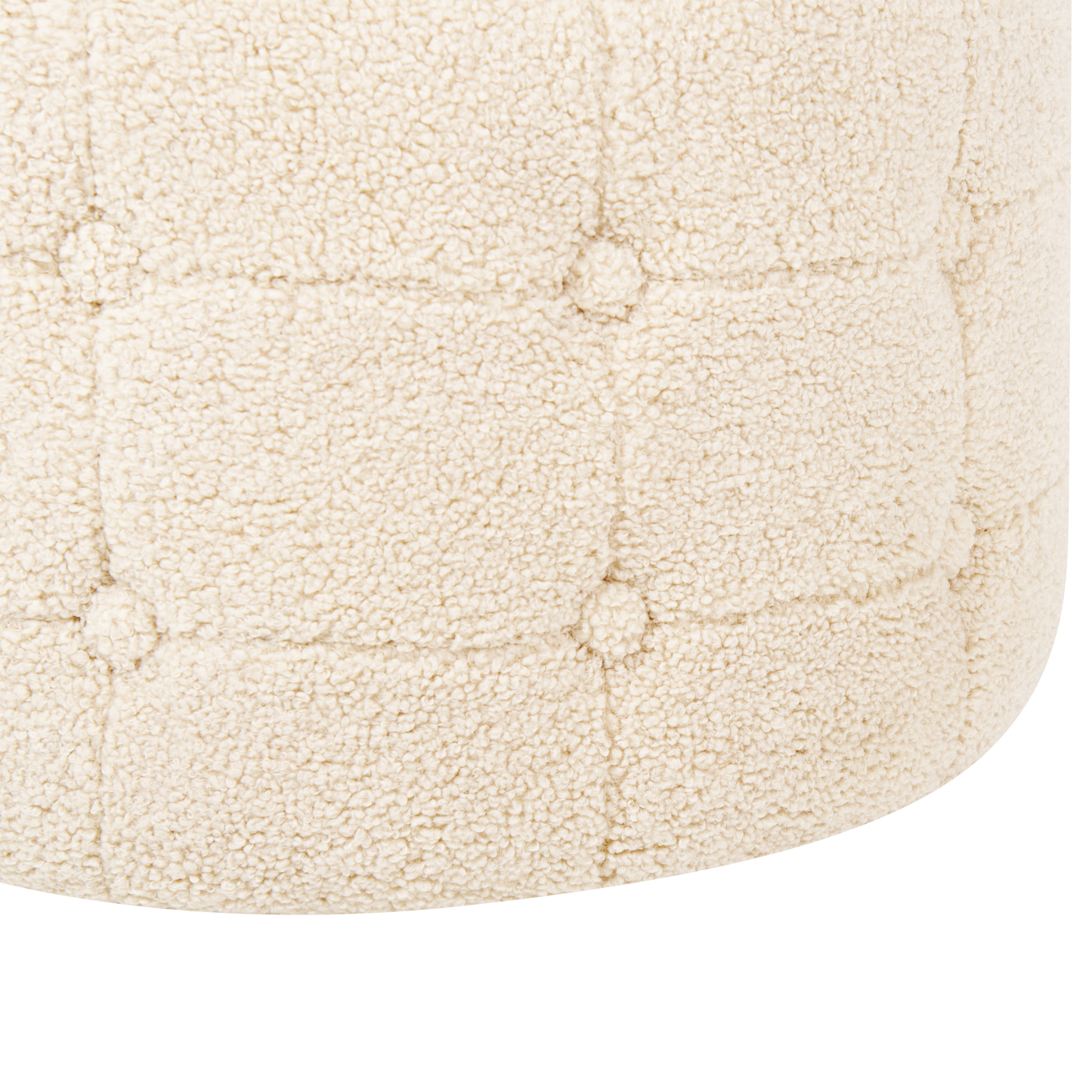 Pouf Bouclé ⌀ 55 cm beige TAMPA