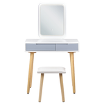 Schminktisch mit Spiegel und Hocker DIEPPE LED Weiss