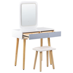 Schminktisch mit Spiegel und Hocker DIEPPE LED Weiss