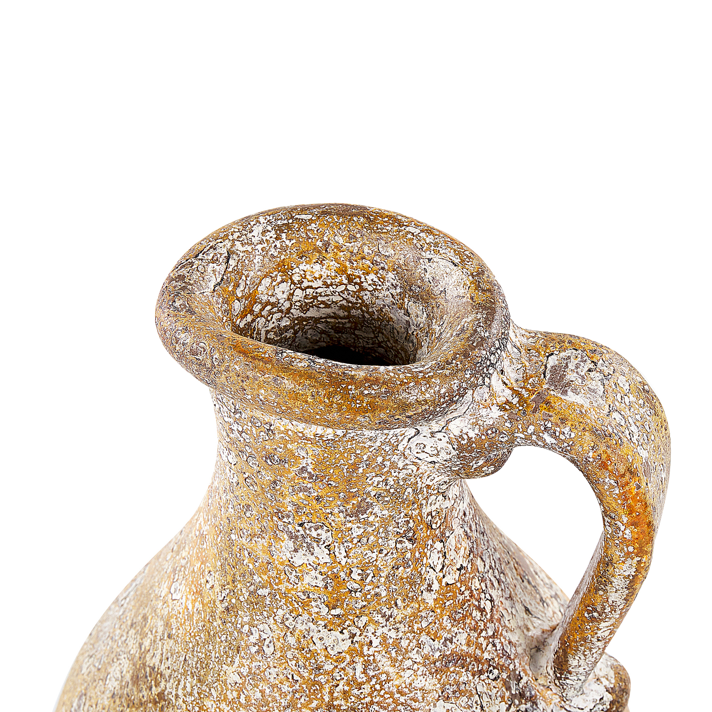 Terrakotta Dekovase 28 cm Orange Weiss FILIPPI