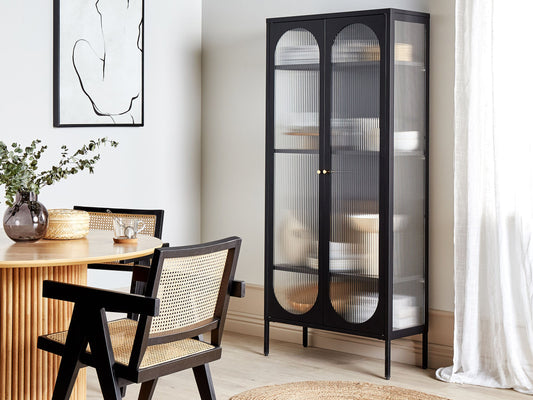 Vitrine FOXTON Metall 80 cm Schwarz