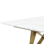 Ausziehbarer Esstisch MAXIMUS Weisser Marmor 160/200 cm 90 cm
