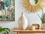 Terrakotta Dekovase 39 Beige Weiss CYRENA