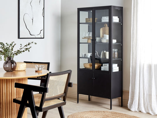 Vitrine OXTED Metall 80 cm Schwarz
