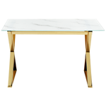 Esstisch ATTICA Weisser Marmor 120 cm 70 cm Sicherheitsglas