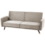 Schlafsofa Samtstoff Taupe SENJA