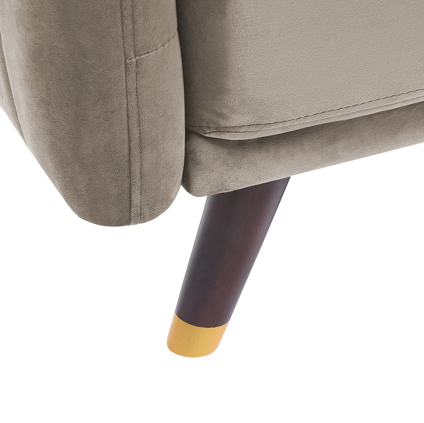 Schlafsofa Samtstoff Taupe SENJA