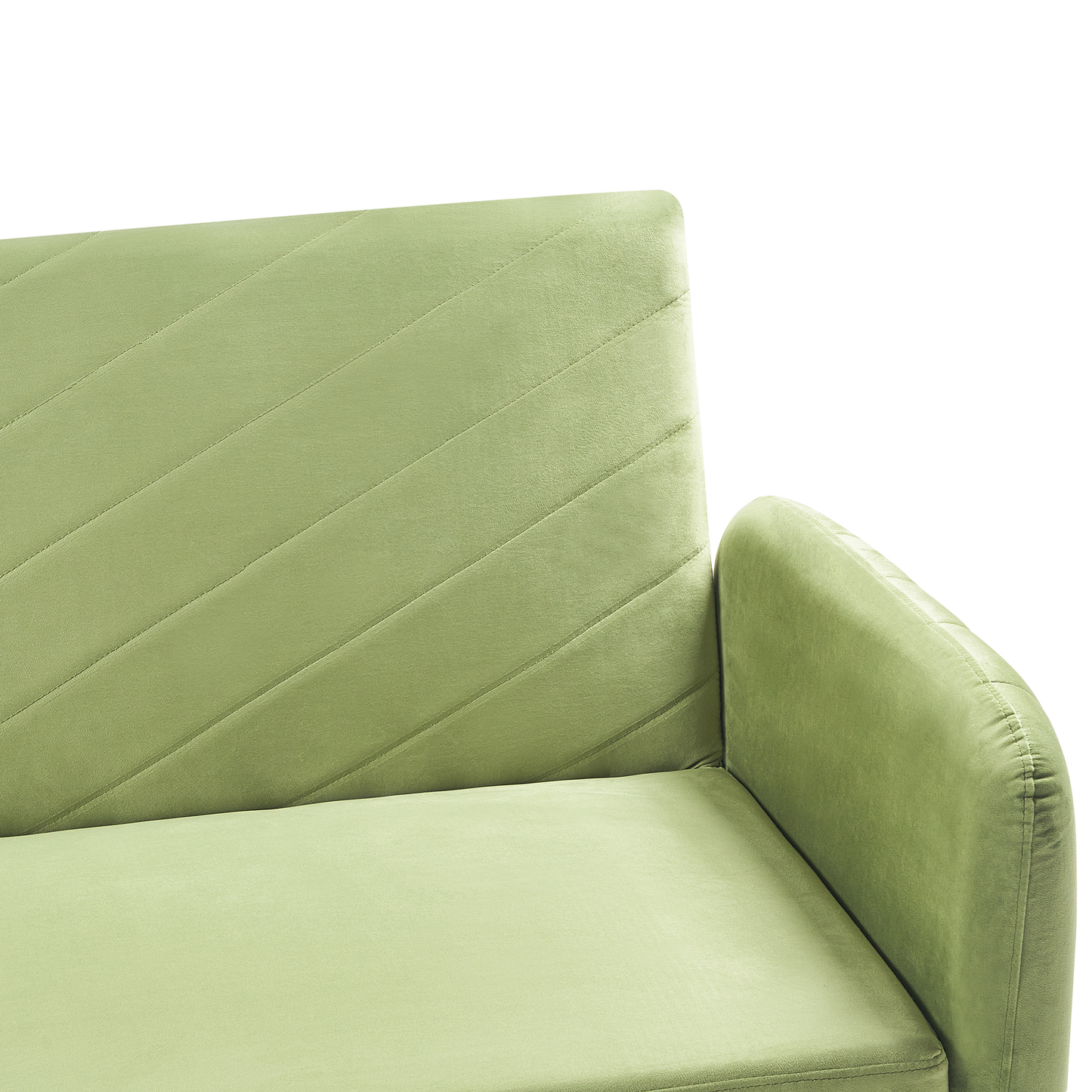 3-Sitzer Schlafsofa Samtstoff olivgrün SENJA