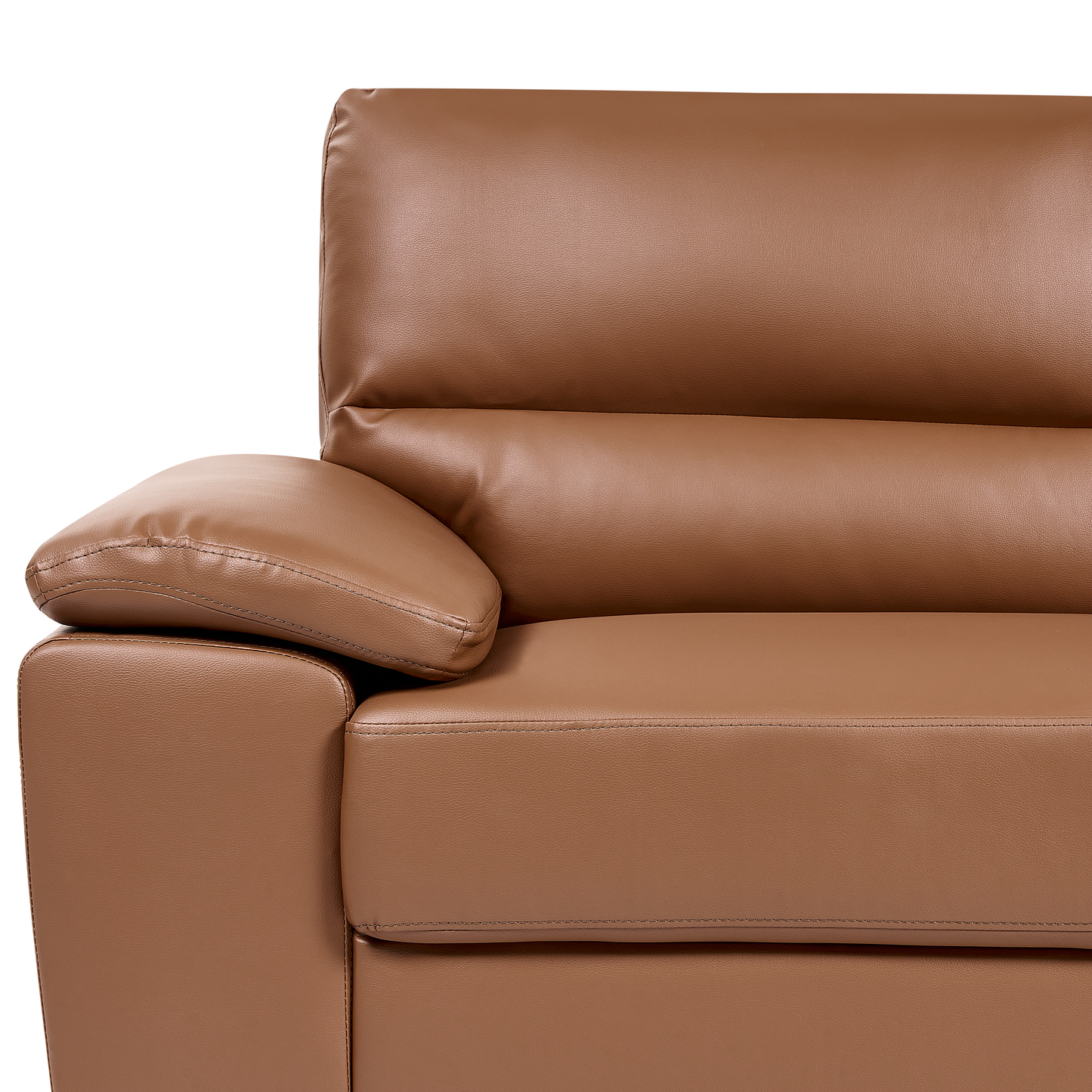 3-Sitzer Sofa Kunstleder goldbraun VOGAR