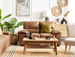 2-Sitzer Sofa Kunstleder goldbraun VOGAR