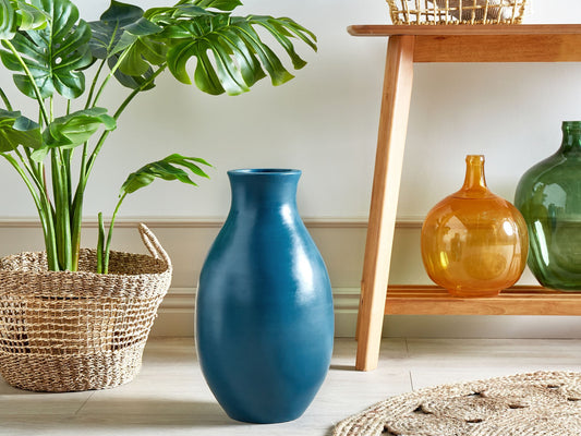 Dekovase STAGIRA Keramik 48 cm Blau