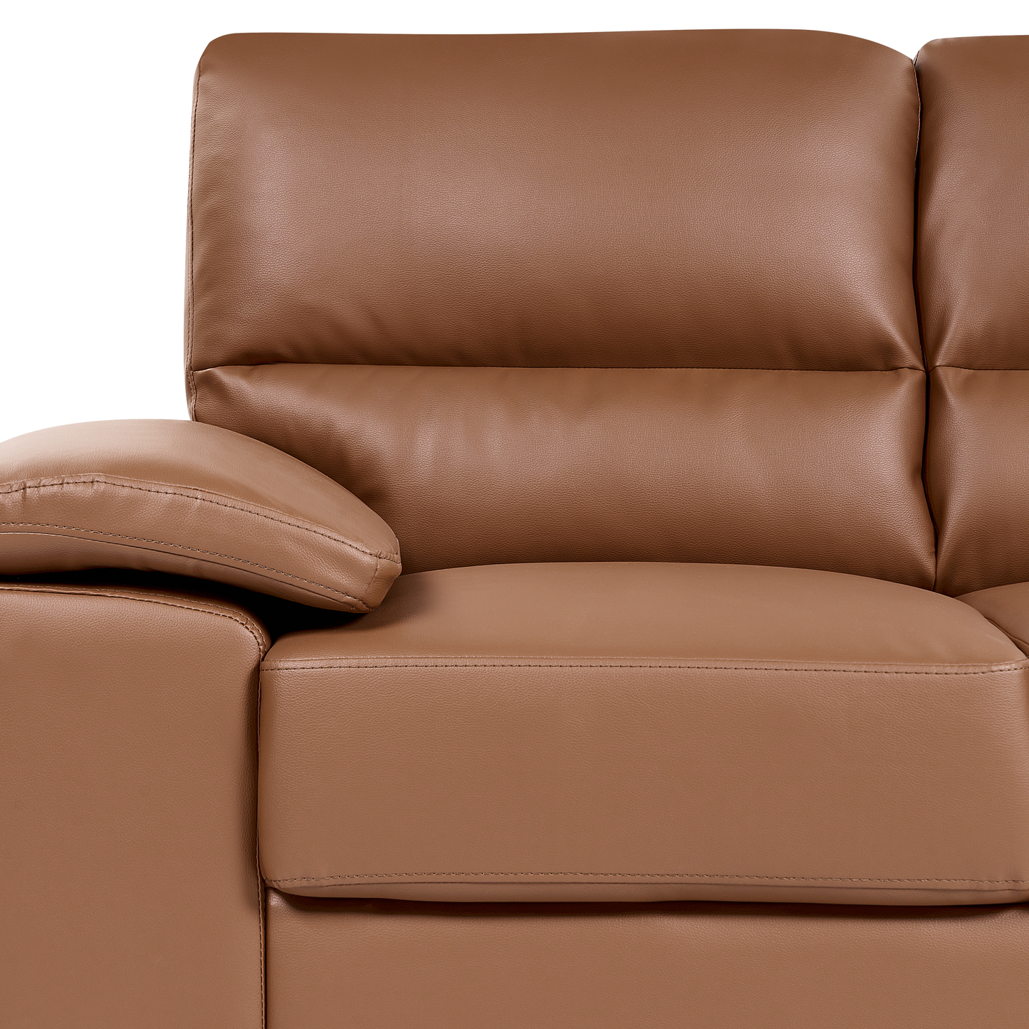 2-Sitzer Sofa Kunstleder goldbraun VOGAR