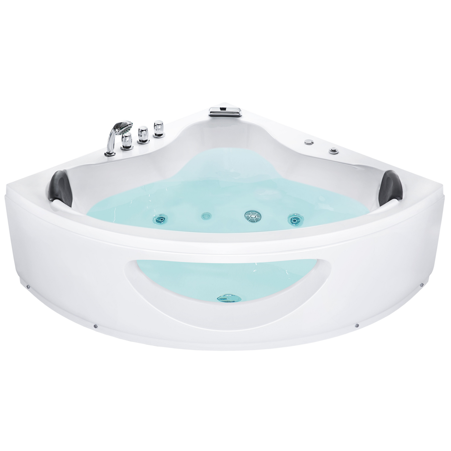 Whirlpool Badewanne weiss Eckmodell mit LED 190 x 140 cm TOCOA
