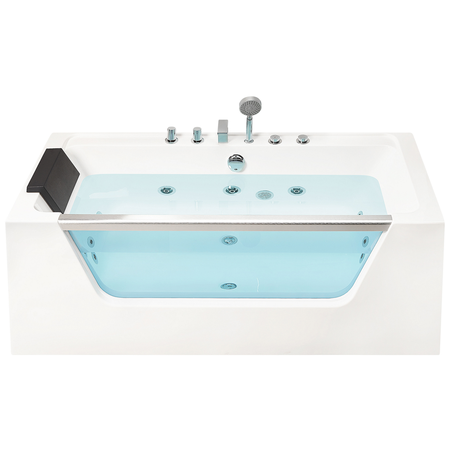Whirlpool Badewanne weiss rechteckig 170 x 80 cm MANTA