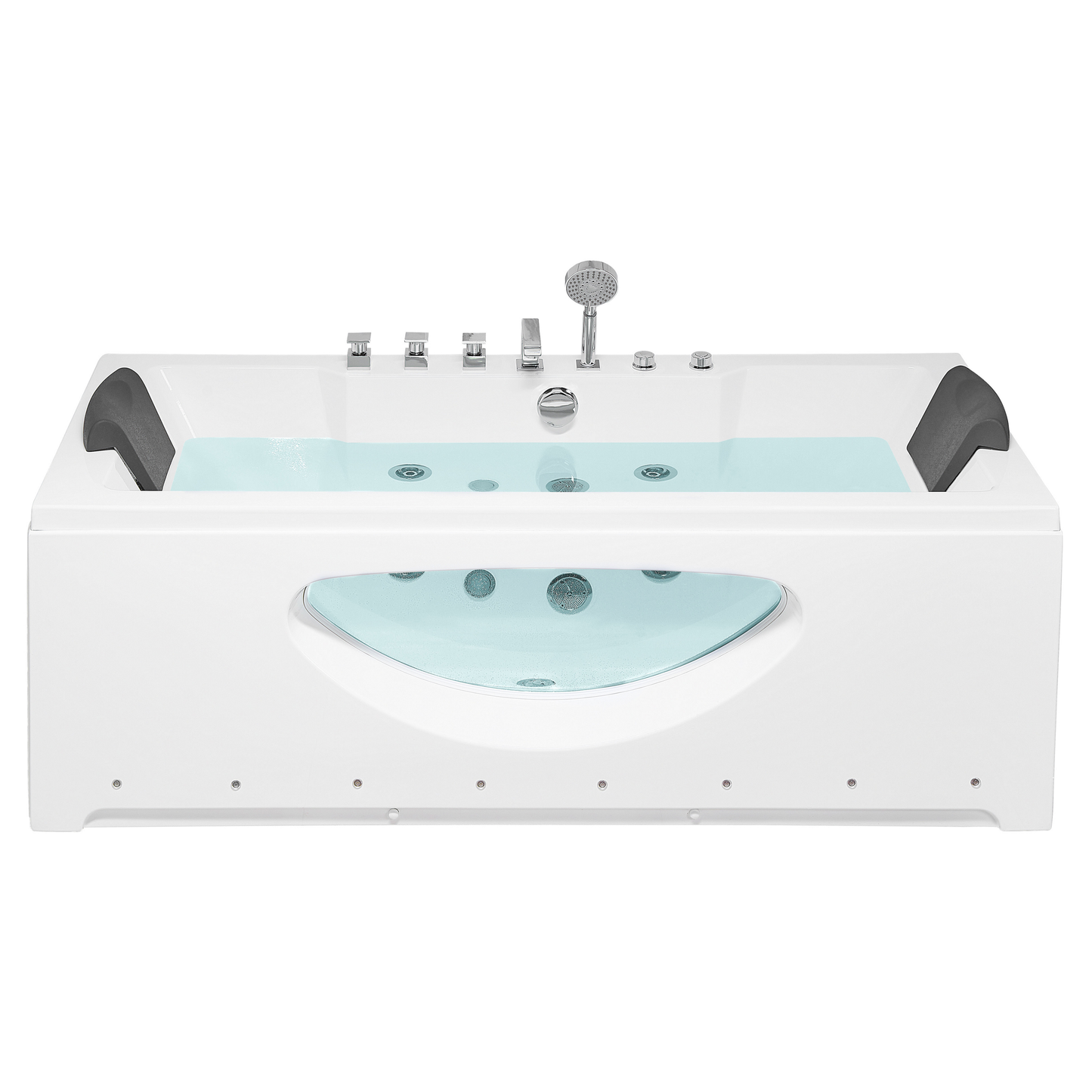 Whirlpool Badewanne weiss rechteckig mit LED 170 x 80 cm HAWES