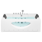 Whirlpool Badewanne weiss rechteckig mit LED 170 x 80 cm HAWES