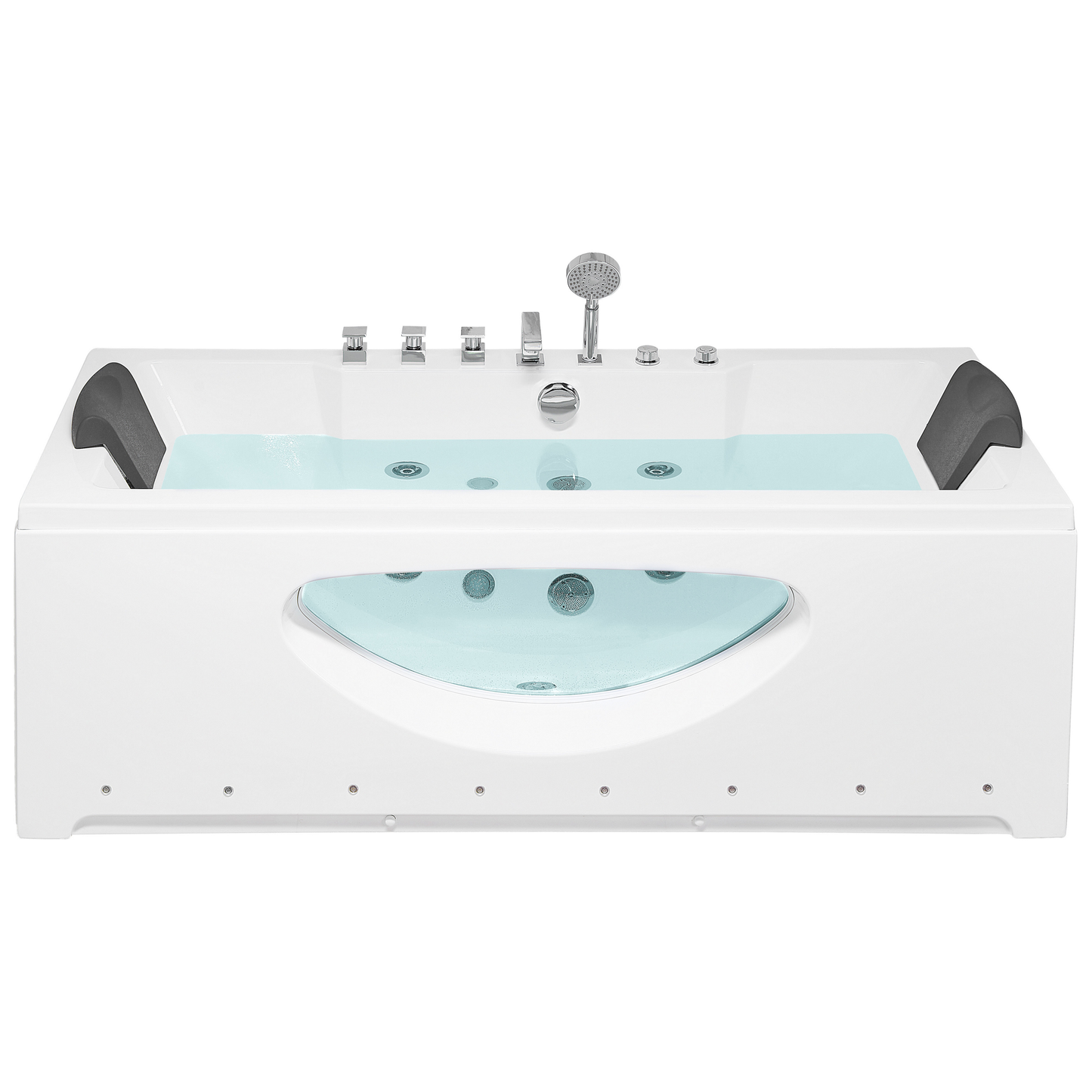Whirlpool Badewanne weiss rechteckig mit LED 180 x 80 cm HAWES