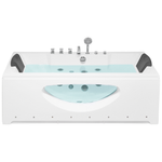 Whirlpool Badewanne weiss rechteckig mit LED 180 x 80 cm HAWES