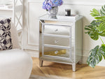 Kommode mit 3 Schubladen BREVES 71 cm Spiegeleffekt Silber