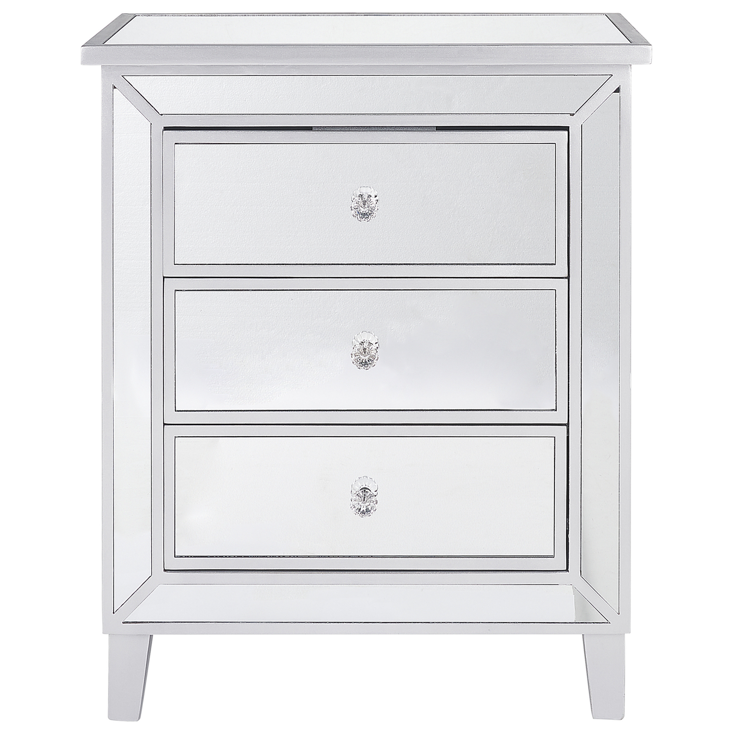 Kommode mit 3 Schubladen BREVES 71 cm Spiegeleffekt Silber