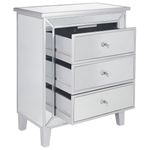 Kommode mit 3 Schubladen BREVES 71 cm Spiegeleffekt Silber
