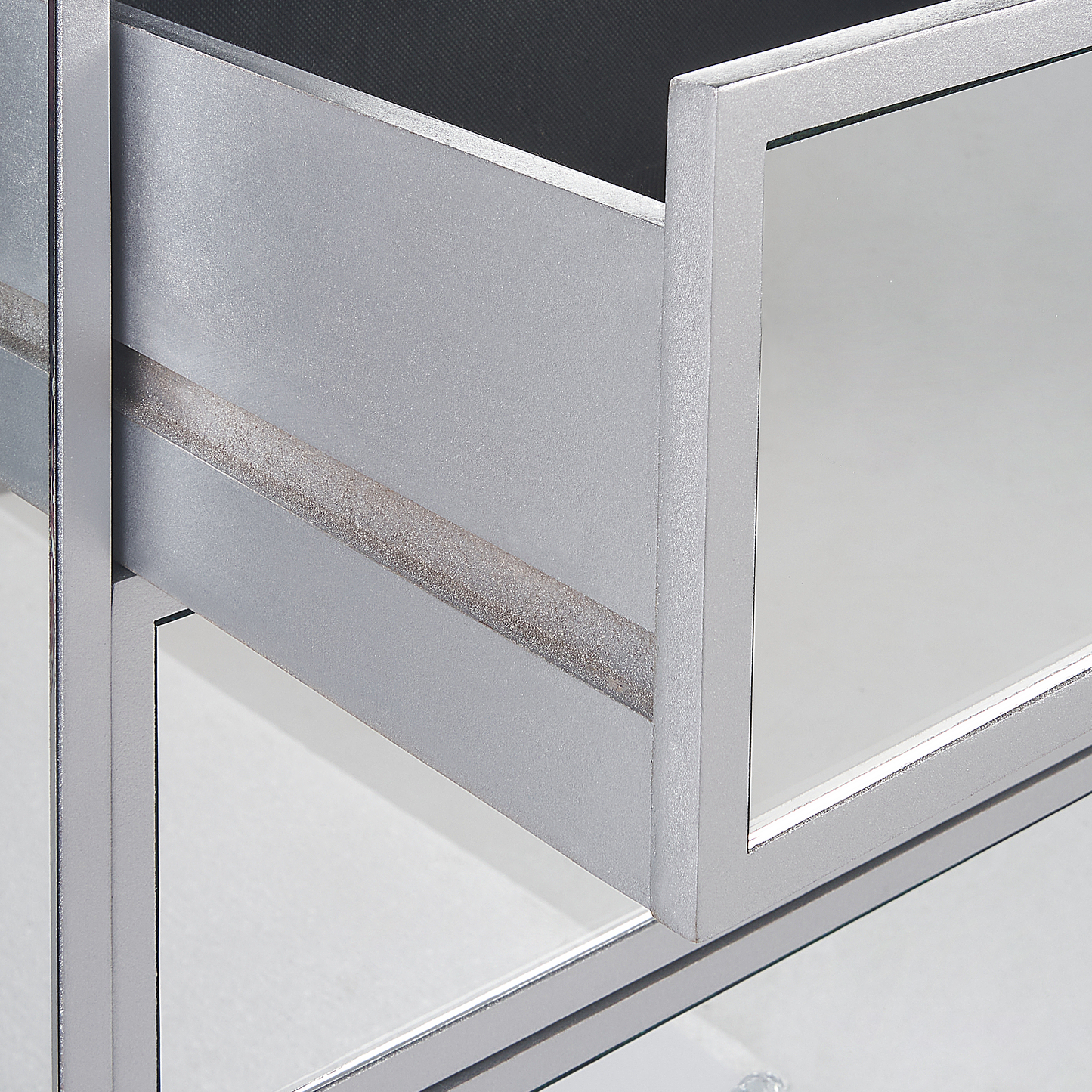 Kommode mit 3 Schubladen BREVES 71 cm Spiegeleffekt Silber