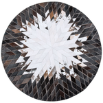 Teppich Kuhfell schwarz / weiss ⌀ 140 cm Patchwork Kurzflor KELES