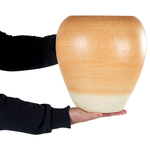 Dekovase SKIONE Keramik 34 cm Hellbraun