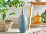 Terrakotta Dekovase 60 cm Blau Silber PIREUS
