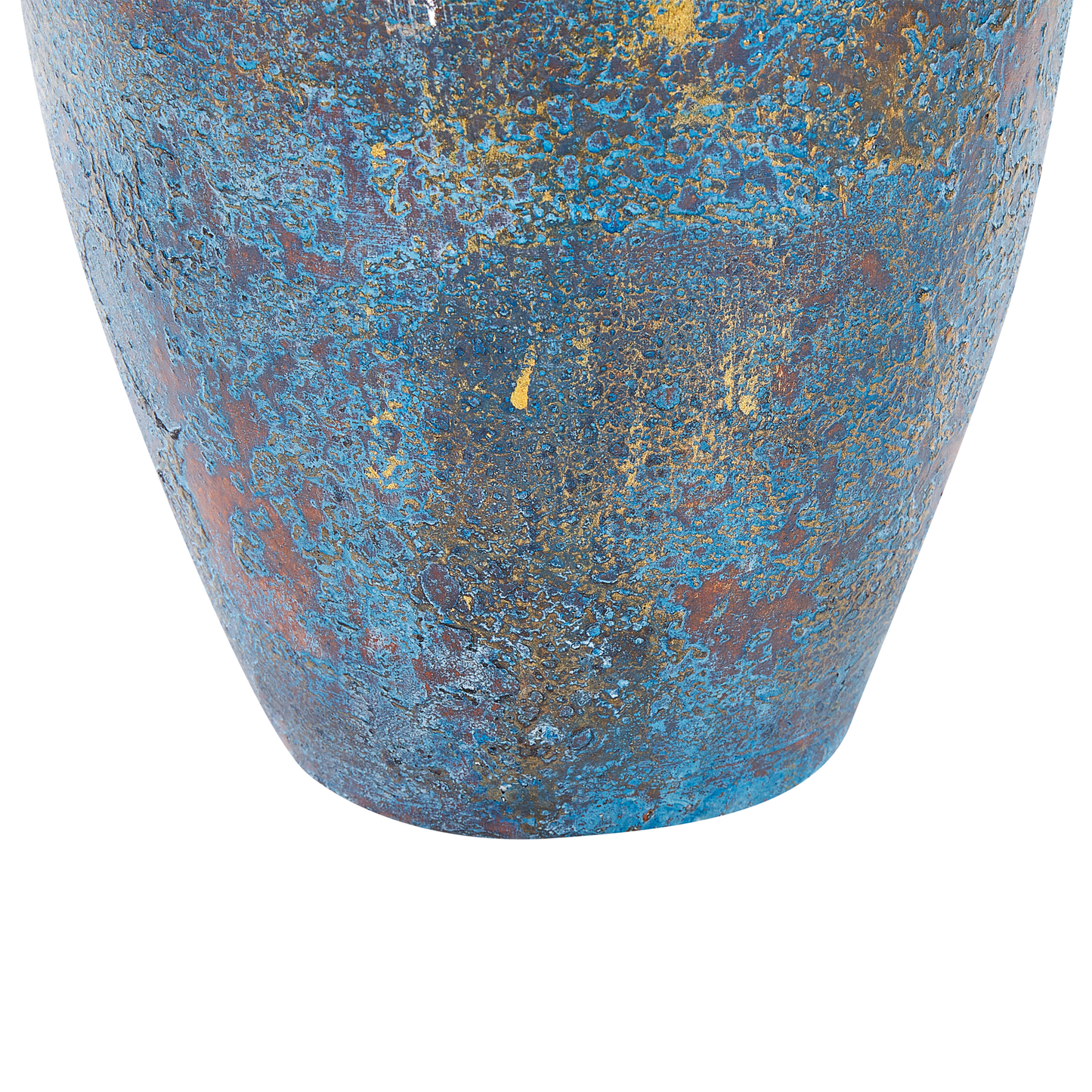 Terrakotta Dekovase 60 cm Blau Silber PIREUS