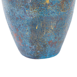 Terrakotta Dekovase 60 cm Blau Silber PIREUS