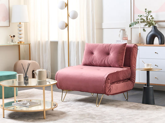 Schlafsofa Samtstoff rosa VESTFOLD