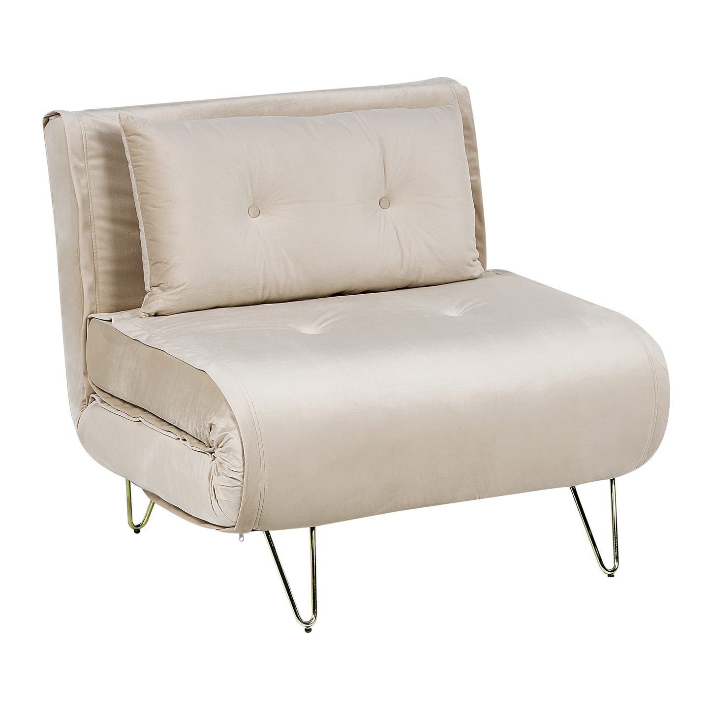 Schlafsofa Samtstoff hellbeige VESTFOLD