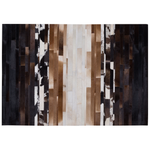 Teppich Kuhfell schwarz-beige 160 x 230 cm Patchwork Kurzflor DALYAN