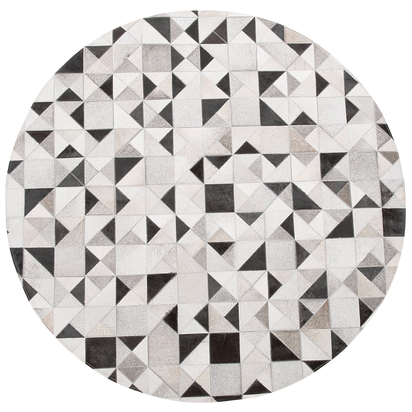 Teppich Kuhfell grau / schwarz ⌀ 140 cm Patchwork Kurzflor KIRKLAR