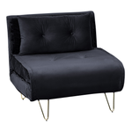 Schlafsofa Samtstoff schwarz VESTFOLD
