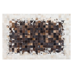 Teppich Kuhfell braun / beige 140 x 200 cm Patchwork Kurzflor OKCULU
