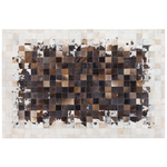 Teppich Kuhfell braun / beige 160 x 230 cm Patchwork Kurzflor OKCULU