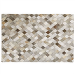 Teppich Kuhfell grau / braun 140 x 200 cm kariertes Muster Kurzflor BANAZ