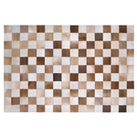 Teppich Kuhfell braun / beige 140 x 200 cm Patchwork Kurzflor SOLMAZ