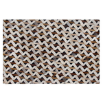 Teppich Leder braun / grau 140 x 200 cm Patchwork Kurzflor TUGLU