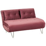 2-Sitzer Schlafsofa Samtstoff rosa VESTFOLD