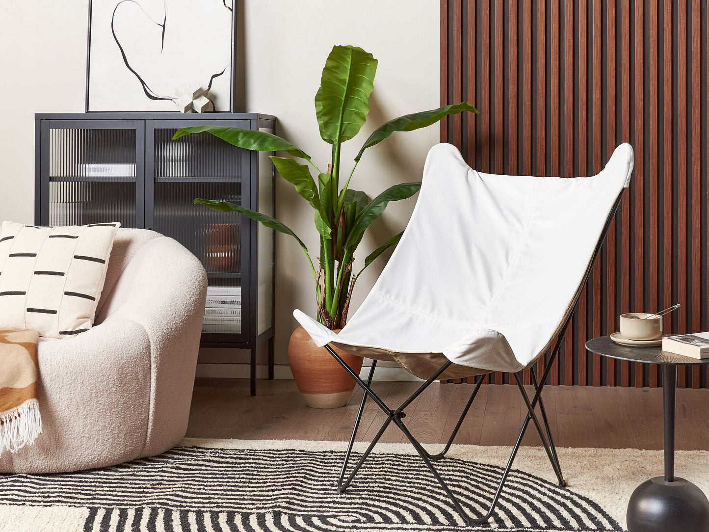 Sessel NYBRO Samtstoff Weiss