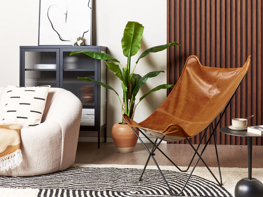 Sessel NYBRO Kunstleder Goldbraun