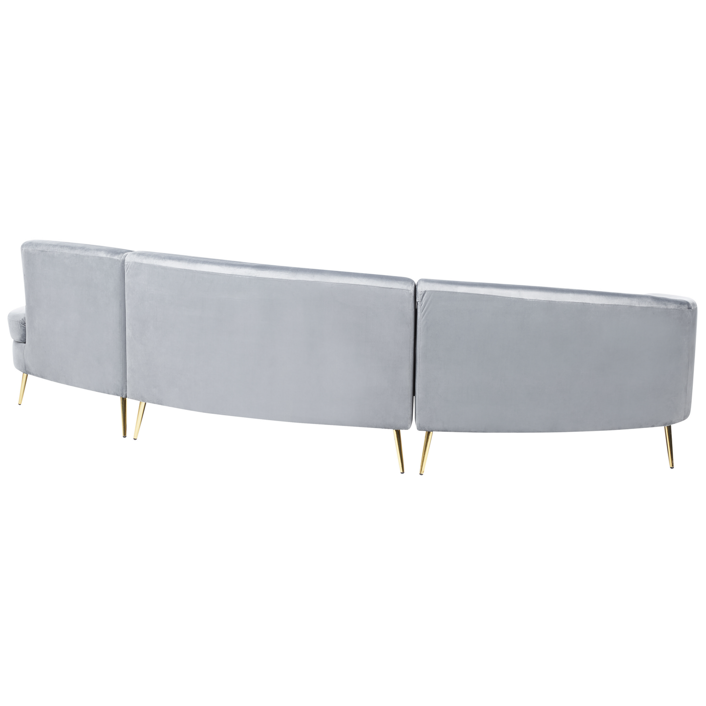 Sofa Samtstoff hellgrau geschwungene Form 4-Sitzer MOSS